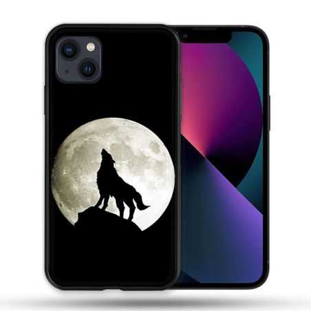 Coque Compatible MagSafe Pour Iphone 14 Pro Max (6.7) Animal Loup Noir