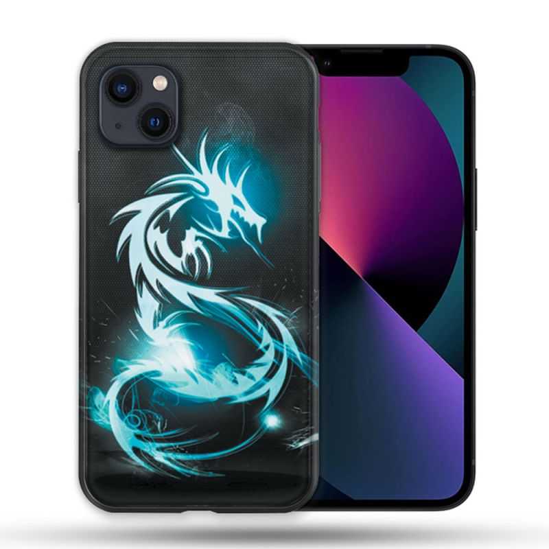 Coque Compatible MagSafe Pour Iphone 14 Pro Max (6.7) Fantastique Dragon Bleu