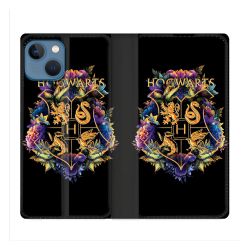 Housse Cuir Portefeuille Pour Iphone 14 (6.1) Harry Potter Hogwarts
