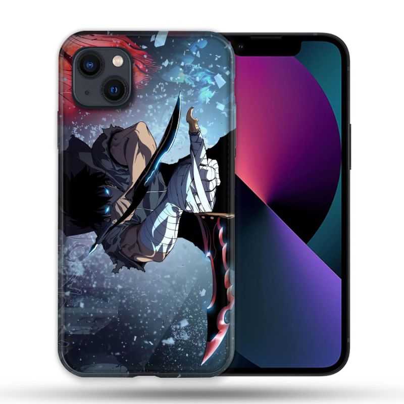Coque Compatible MagSafe Pour Iphone 14 Pro Max (6.7) Manga Solo Leveling Sung Epee