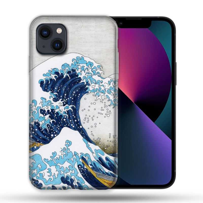 Coque Compatible MagSafe Pour Iphone 14 Pro Max (6.7) Peinture La Grande Vague