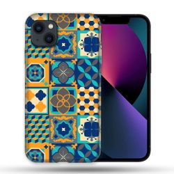 Coque Compatible MagSafe Pour Iphone 14 Pro Max (6.7) Texture Carreau Ciment Orange