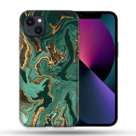 Coque Compatible MagSafe Pour Iphone 14 Pro Max (6.7) Texture Marbre Vert