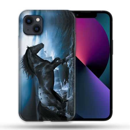 Coque Pour Iphone 14 Pro Max (6.7) Animal Cheval Noir