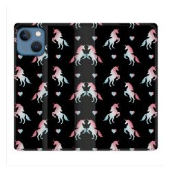 Housse Cuir Portefeuille Pour Iphone 14 (6.1) Fantastique Licorne Pattern
