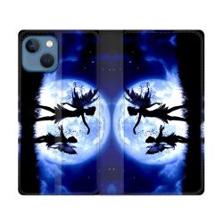 Housse Cuir Portefeuille Pour Iphone 14 (6.1) Fantastique Fee Lune