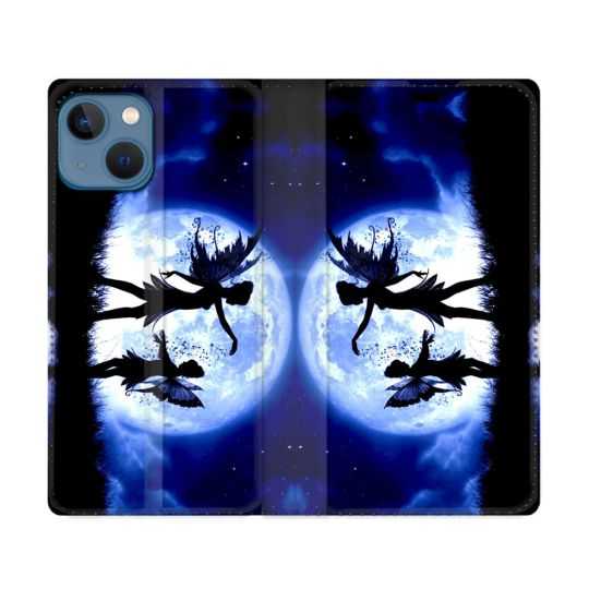 Housse Cuir Portefeuille Pour Iphone 14 (6.1) Fantastique Fee Lune