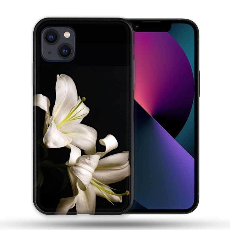 Coque Pour Iphone 14 Pro Max (6.7) Fleur Lys Noir