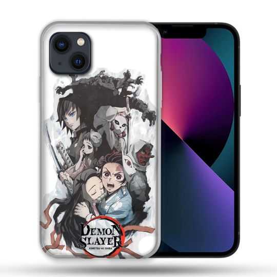 Coque Pour Iphone 14 Pro Max (6.7) Manga Demon Slayer Blanc