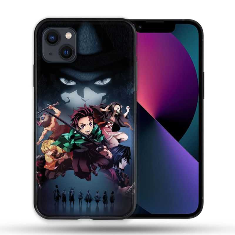 Coque Pour Iphone 14 Pro Max (6.7) Manga Demon Slayer Noir