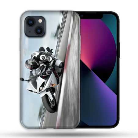 Coque Pour Iphone 14 Pro Max (6.7) Moto Course GP Blanche
