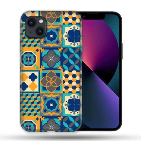 Coque Pour Iphone 14 Pro Max (6.7) Texture Carreau Ciment Orange