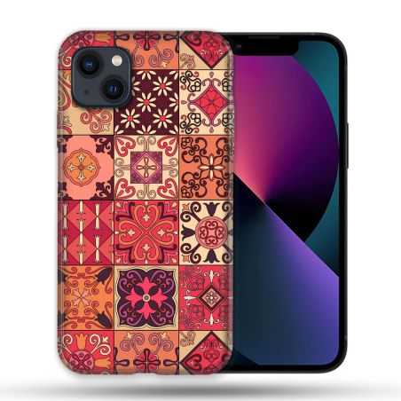 Coque Pour Iphone 14 Pro Max (6.7) Texture Carreau Ciment Rouge