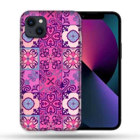 Coque Pour Iphone 14 Pro Max (6.7) Texture Carreau Ciment Violet