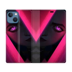 Housse Cuir Portefeuille Pour Iphone 14 (6.1) Arcane Jynx Rose
