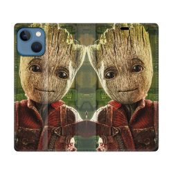 Housse Cuir Portefeuille Pour Iphone 14 (6.1) Groot Vert