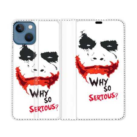 Housse Cuir Portefeuille Pour Iphone 14 (6.1) Joker Blanc