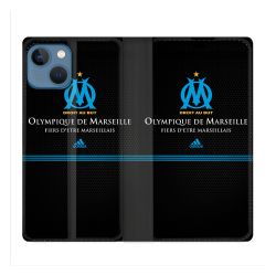 Housse Cuir Portefeuille Pour Iphone 14 (6.1) Olympique Marseille OM Fier etre Marseillais