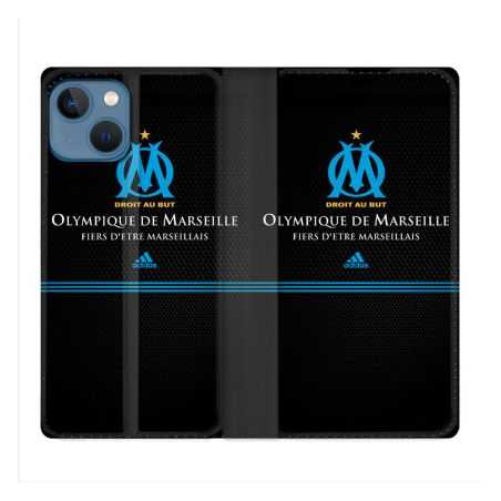 Housse Cuir Portefeuille Pour Iphone 14 (6.1) Olympique Marseille OM Fier etre Marseillais