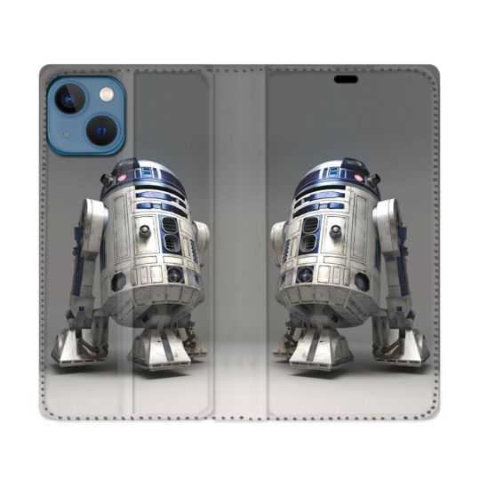 Housse Cuir Portefeuille Pour Iphone 14 (6.1) Star Wars - R2D2