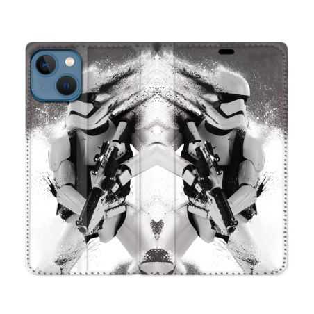 Housse Cuir Portefeuille Pour Iphone 14 (6.1) Star Wars - Trooper