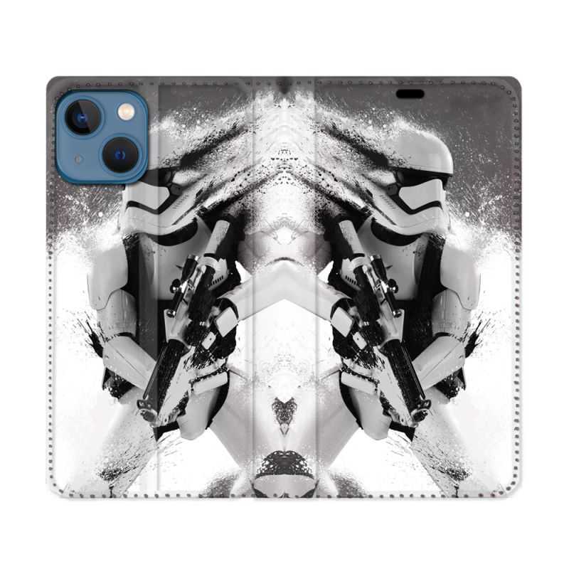 Housse Cuir Portefeuille Pour Iphone 14 (6.1) Star Wars - Trooper