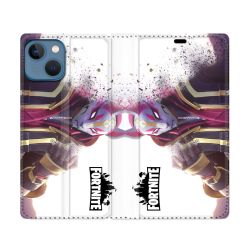 Housse Cuir Portefeuille Pour Iphone 14 Pro Max (6.7) Fortnite Blanc