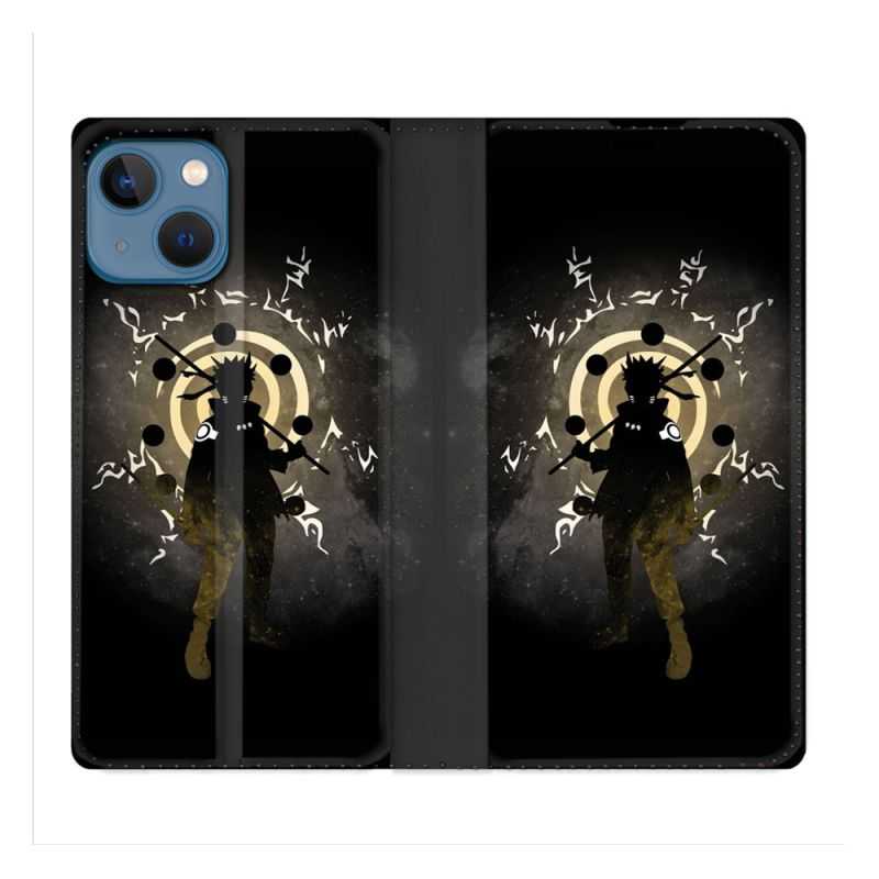 Housse Cuir Portefeuille Pour Iphone 14 Pro Max (6.7) Manga Naruto Sage