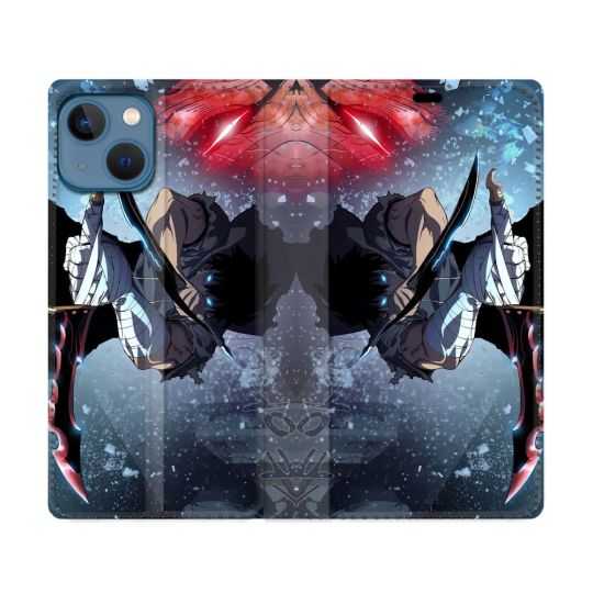 Housse Cuir Portefeuille Pour Iphone 14 Pro Max (6.7) Manga Solo Leveling Sung Epee