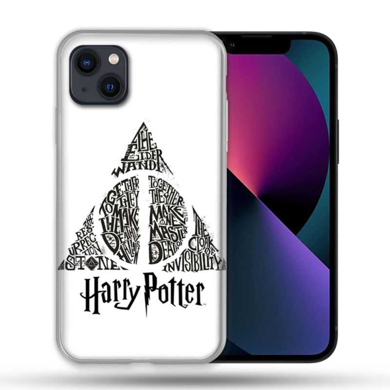 Coque Compatible MagSafe Pour Iphone 14 Max (6.7) Harry Potter Hollows triangle Blanc