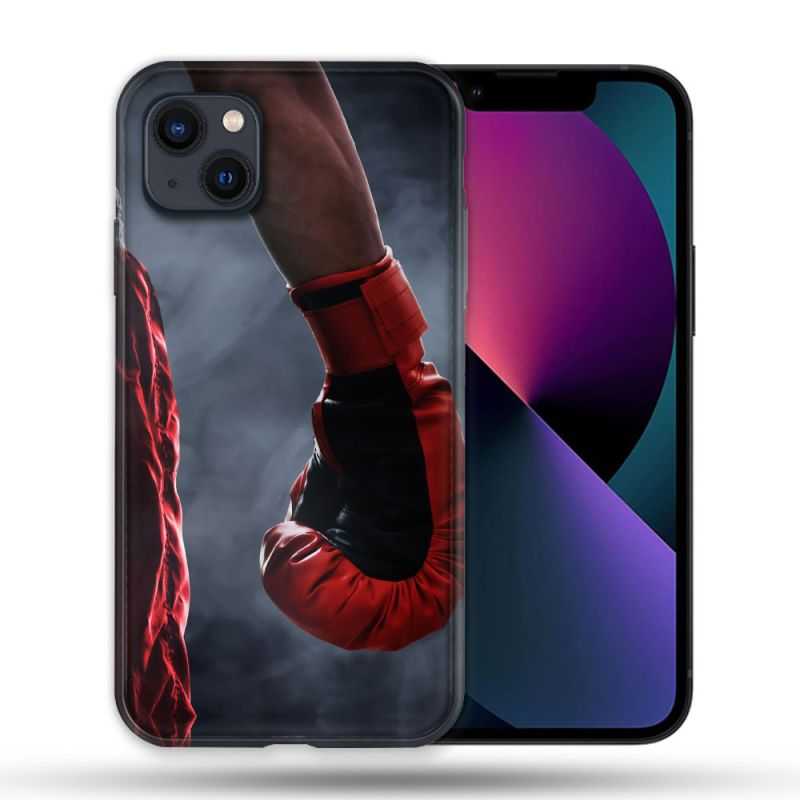 Coque Compatible MagSafe Pour Iphone 14 Max (6.7) Sport Boxe Gant Rouge