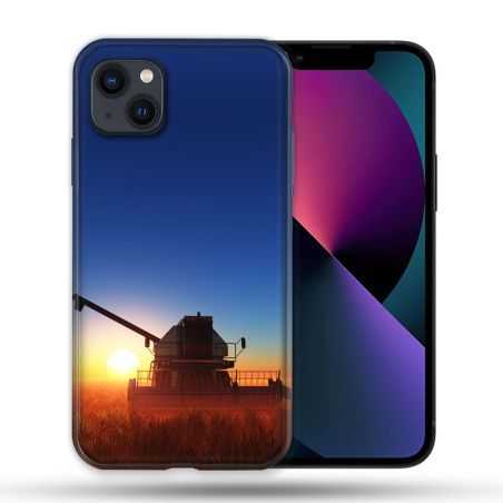Coque Pour Iphone 14 Max (6.7) Agriculture Moissonneuse Soleil