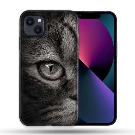 Coque Pour Iphone 14 Max (6.7) Animal Chat Gris