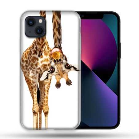 Coque Pour Iphone 14 Max (6.7) Animal Girafe Blanche