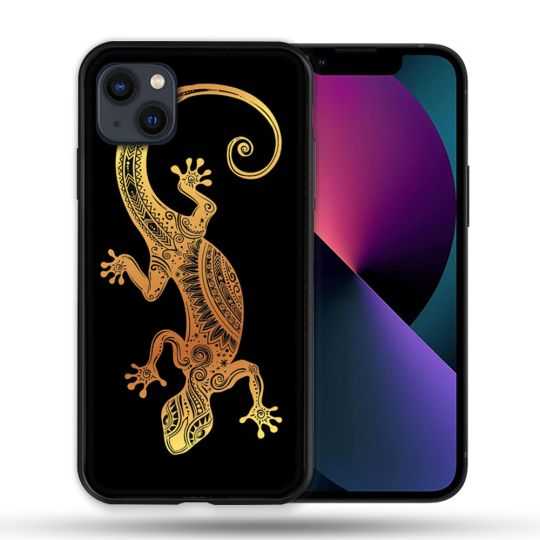 Coque Pour Iphone 14 Max (6.7) Animal Lezard Noir