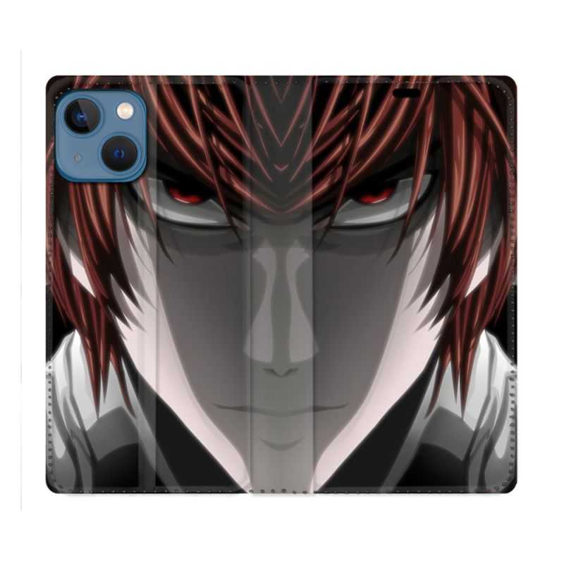 Housse Cuir Portefeuille Pour Iphone 14 Pro (6.1) Manga Death Note Kira