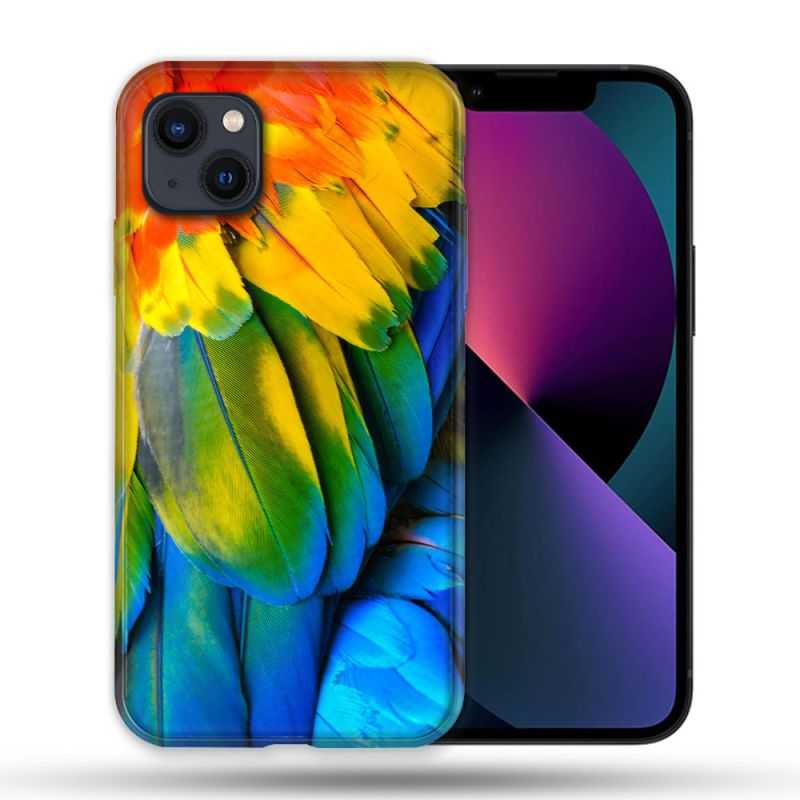 Coque Pour Iphone 14 Max (6.7) Animal Perroquet Plume