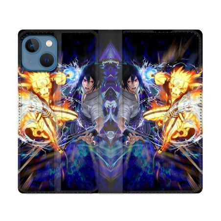 Housse Cuir Portefeuille Pour Iphone 14 Pro (6.1) Manga Naruto VS