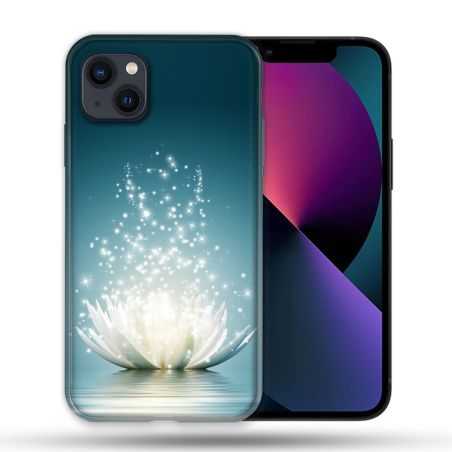 Coque Pour Iphone 14 Max (6.7) Fleur Lotus Blanc