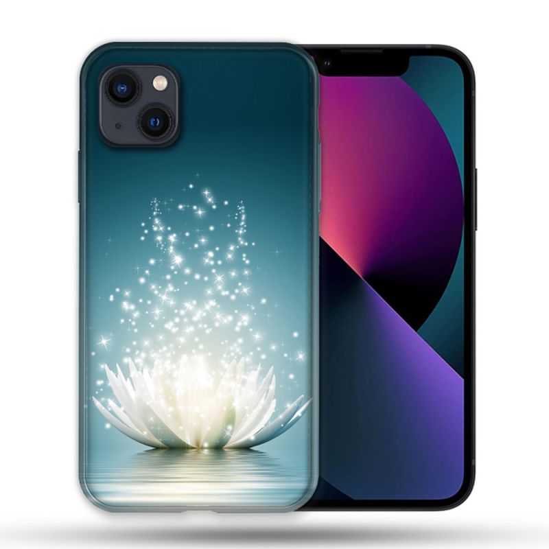 Coque Pour Iphone 14 Max (6.7) Fleur Lotus Blanc