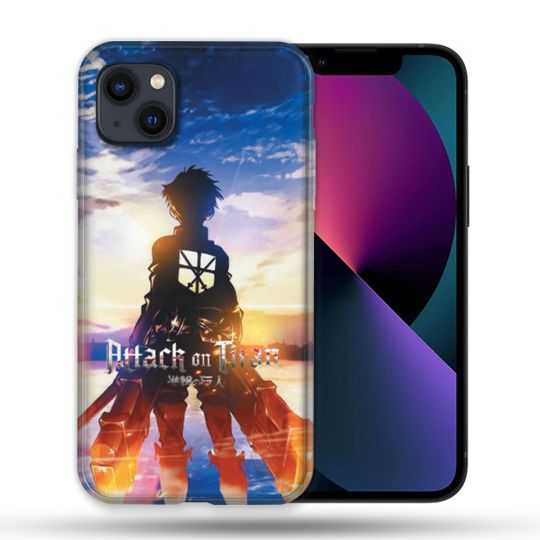 Coque Pour Iphone 14 Max (6.7) Manga Attaque Titans Soleil