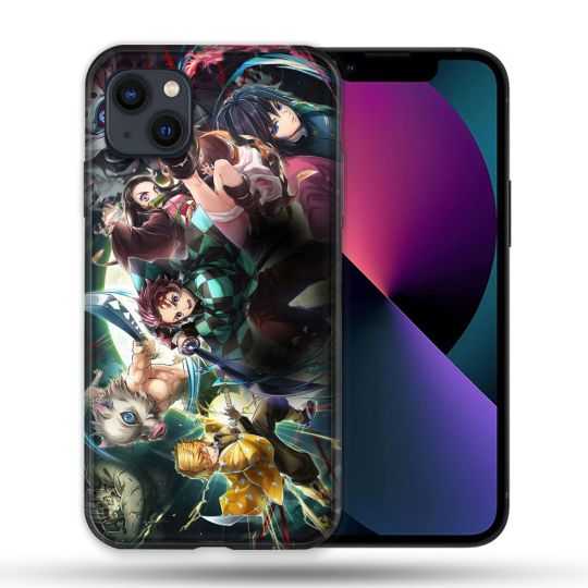 Coque Pour Iphone 14 Max (6.7) Manga Demon Slayer Groupe