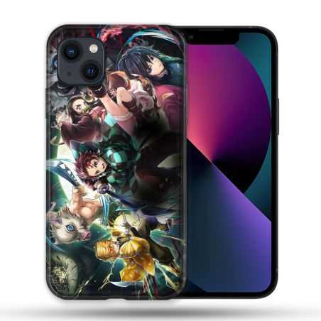 Coque Pour Iphone 14 Max (6.7) Manga Demon Slayer Groupe