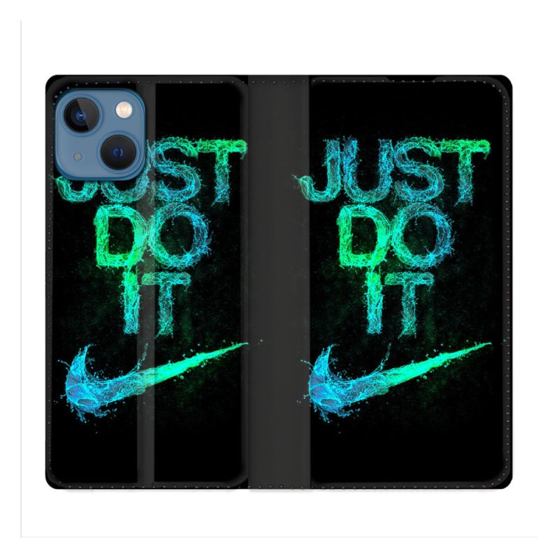 Housse Cuir Portefeuille Pour Iphone 14 Pro (6.1) Nike Just Do It