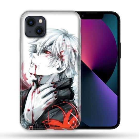 Coque Pour Iphone 14 Max (6.7) Manga Tokyo Ghoul Kaneki Blanc