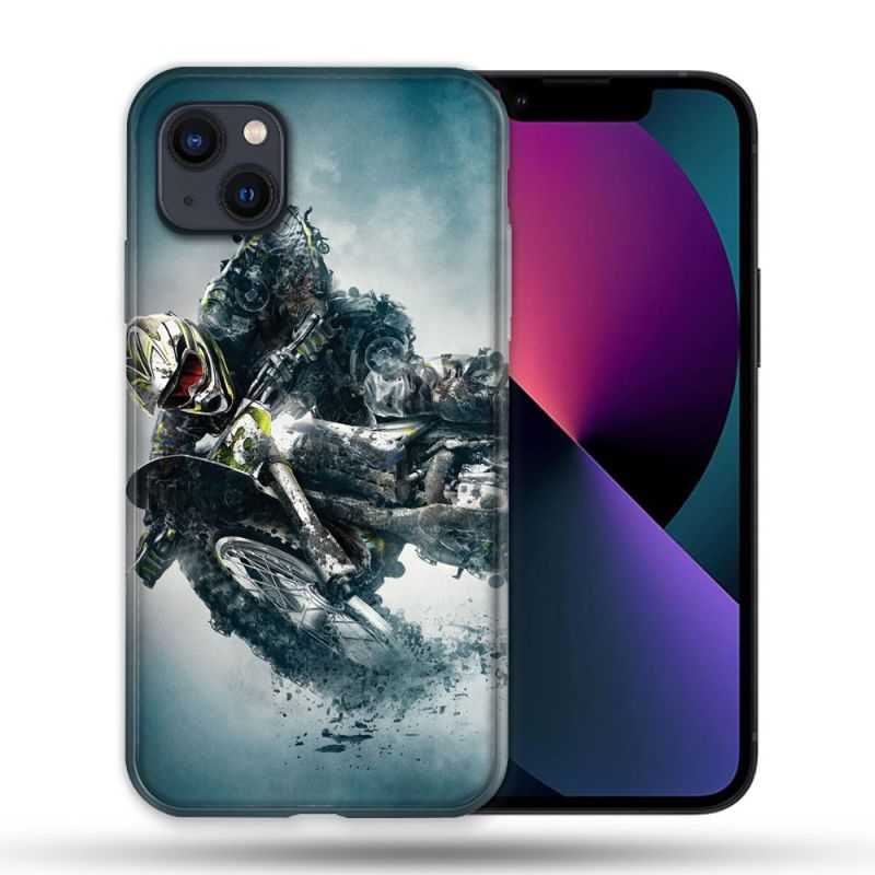 Coque Pour Iphone 14 Max (6.7) Moto Cross Ombre