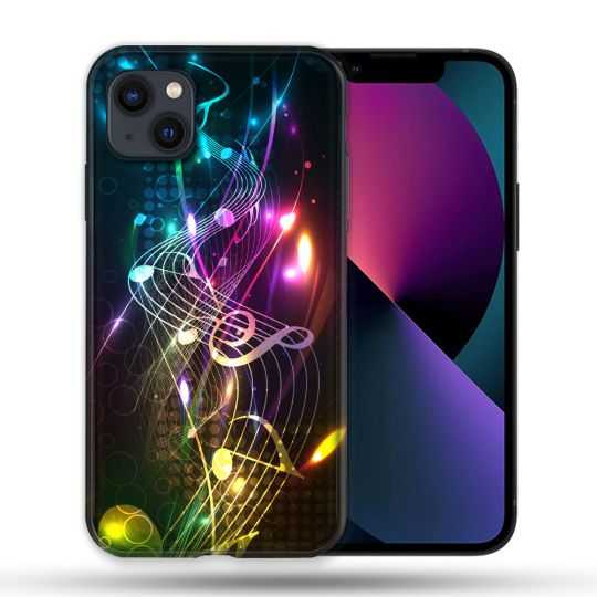 Coque Pour Iphone 14 Max (6.7) Musique Partition Multicolore