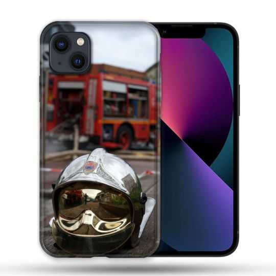 Coque Pour Iphone 14 Max (6.7) Pompier Casque Camion