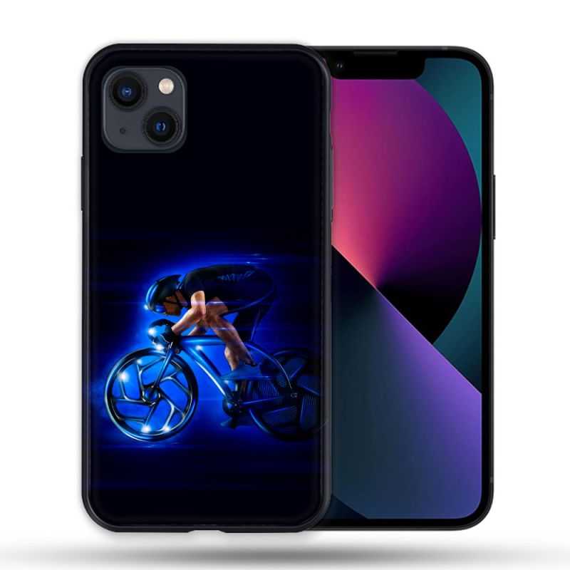 Coque Pour Iphone 14 Max (6.7) Sport Cyclisme Bleu
