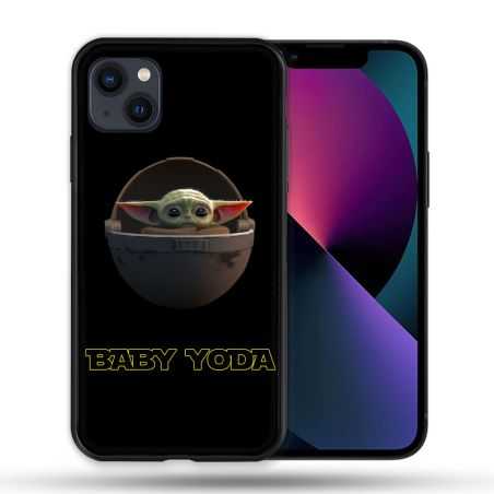 Coque Pour Iphone 14 Max (6.7) Star Wars - Yoda bebe noir